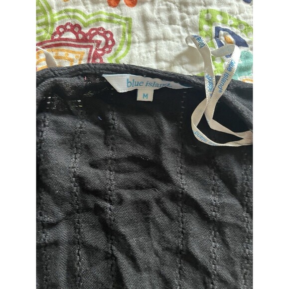 Blue Island Swim Cover Dress Button Front Black Size M - Picture 5 of 6